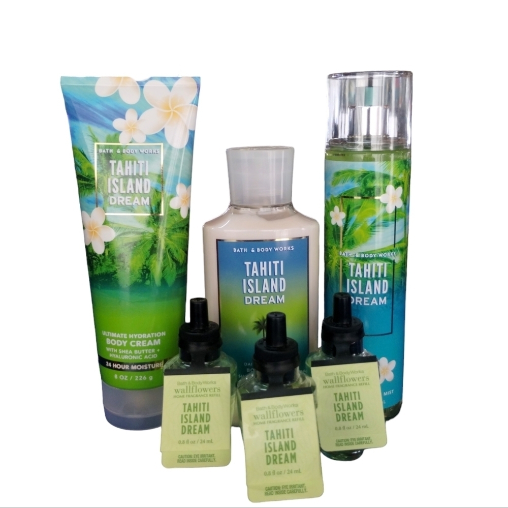 RARE Bath and Body Works Discontinued 6pcs TAHITI ISLAND DREAM‎ Bundle